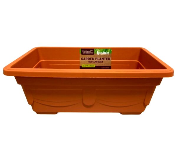 Rectangular Planter Plastic Box 34cm X 19cm X 14cm – Terracotta